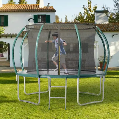 6ft 8ft 10ft 12ft Trampoline Bed With Enclosure Outside Net Ladder & Anchor Kits • £119.95
