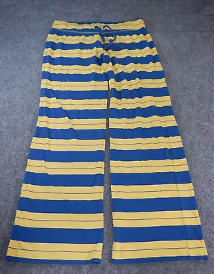 $13.20 • Buy XHILARATION Stretch Pants Womens Size Medium Striped Color Block Yellow Blue