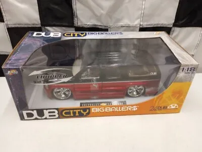 1:18 Jada Dub City Big Ballers Chevy Suburban Red Black Custom Chopper 63157 Nib • $66.99