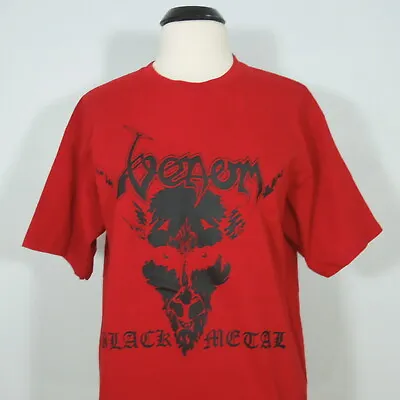 . VENOM Black Metal L LARGE T-Shirt Red Mens • $22.28