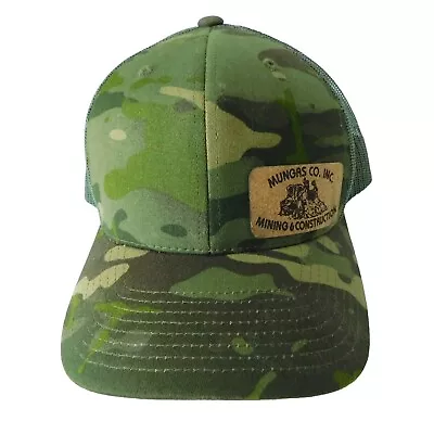 Yupoong Green Camo Cap Hat Trucker Mesh Snapback Mungas Mining Co Patch O/S MINT • $18