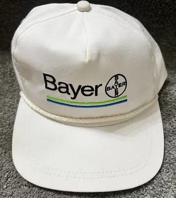 Vintage Corded SnapBack Bayer Pharmaceutical Brand 90s White Golf Tournament • $21.99