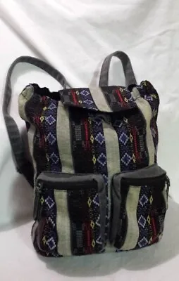Embroidered Backpack Mossimo Supply Co. Geometric Stitchwork Boho Hippie 14 X14  • $23