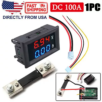 DC 100A 100V Voltmeter Ammeter Volt Amp Meter Voltage Current Tester With Shunt • $12.99