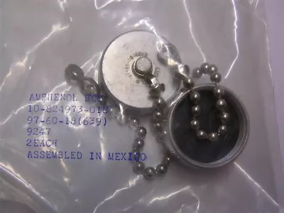 4 Amphenol 97-60-18(639) Aluminum Military Connector Cap Size #18 SS Ball Chain • $26.99