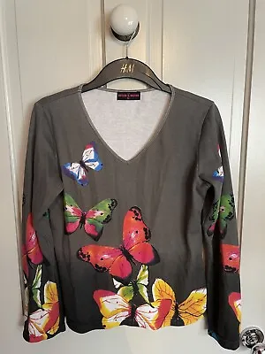 £7.50 • Buy Butler & Wilson Women’s Multi Colour Long Sleeve Butterfly Pattern Top Size Med