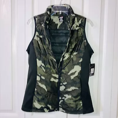 AVIA Women's Green Camo Camoflauge Zip Up Lightweight Vest Sz M (8-10) • $10.88