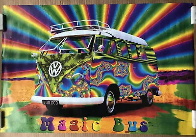 Magic Bus VW Bus Psychedelic Fractal Paint Job Vintage Import Poster • $24.99