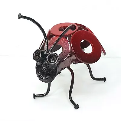 Railroad Spike Steampunk Metal Art Insect Lady Bug Red Nail Washers Nuts Garden • $35.74