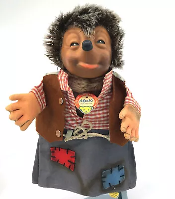 Steiff Mecki Hedgehog Hand Puppet 20cm 8in Rubber Head 1960s ID Button Tag Vtg • $80.75