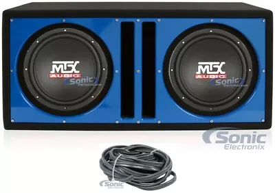 2x MTX TN10-04 150W 10  Car Subwoofer W/ Blue Dual 10  Ported Enclosure Box • $249.99