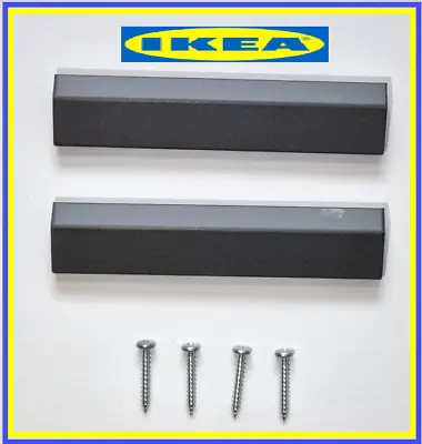 IKEA 2 X BRIMNES Wardrobe Composite Handle Grey #10050606 4 Screws #109567 Small • £7