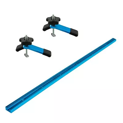 POWERTEC 71169 48-Inch Universal T-Track With 2 Hold-Down Clamps Anodized Blue • $37.07