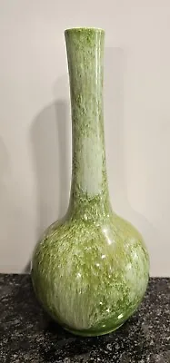 Vintage Royal Haeger Pottery USA Drip Glaze Bud Vase Green 1940's  10”T X 4  • $35
