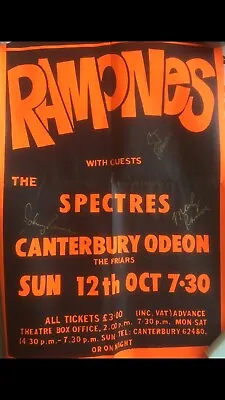 🔴 RAMONES 1980 UK TOUR AT THE CANTERBURY ODEON SIGNED CONCERT POSTER. Hey Ho‼️ • $3000