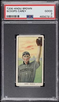 1909-11 T206 Scoops Carey Hindu Brown PSA 2 GD Memphis SOUTHERN LEAGUER RARE! • $1299.99