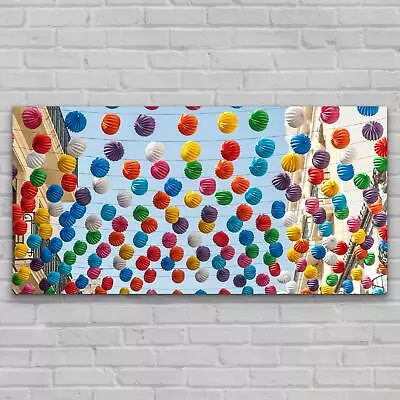 £151.95 • Buy Print On Glass Modern Art Living Room Photo Gift 140x70 Chinese Lanterns Paper
