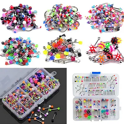 $9.38 • Buy Wholesale Lots Mixed Lip Piercing Body Jewelry Barbell Rings Tongue Ring、 .voc