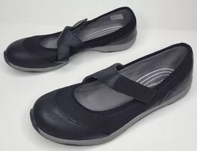 WOMENS Mountrek Melissa Black Slip On Shoe Cross Strap Size 8.5 B / 38.5 • $14.94