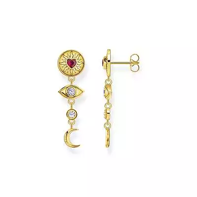 Genuine THOMAS SABO Gold Cosmic Talisman Earrings With Colourful Stones • $449