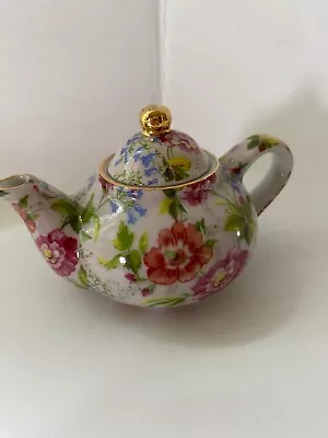 Miniature Tea Pot With Lid Cottage Chic Rose Decor • $4.99