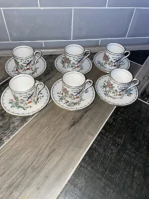 £39.99 • Buy Aynsley Pembroke Demitasse Set Of 6 Coffee Cups Mugs Cans And Saucers Excellent
