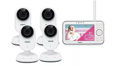 VTech 4 Camera Video Baby Monitor With 5  Screen And 1000 Feet Range & Temp Sens • $169.99