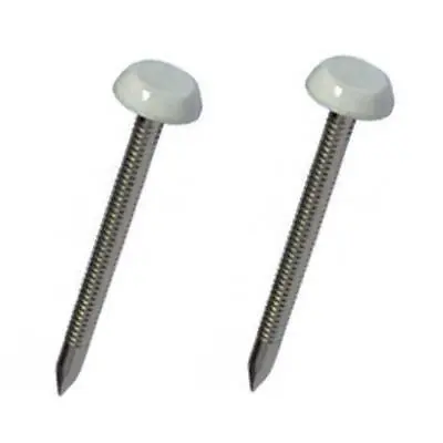 £3.89 • Buy 50 X Light Grey UPVC 40mm Poly Top Pins Plastic Headed Fascia Fixings