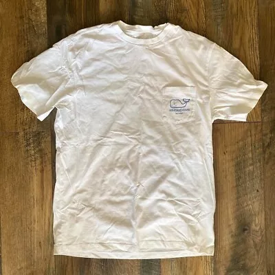 USED Vineyard Vines Pocket T-Shirt Men’s SMALL Key West Exclusive White FLORIDA • $14.95