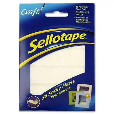 £2.99 • Buy Sellotape Sticky Fixers Pk 56 X 2  Double Sided Permanent Foam Pads 