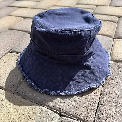 Eddie Bauer Vintage BLUE Cotton Cloth Fishermans Bucket Pail Hat S/M • $14.55