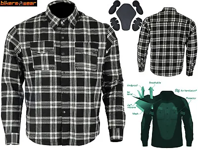 Bikers Gear Australia Motorcycle Kevlar® Lined Cotton Flannel Lumberjack Shirt • $115.99