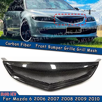 For 2006-2010 2007 Mazda 6 Front Bumper Grille Black Carbon Fiber Honeycomb • $105.99