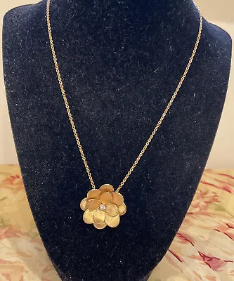 Marco Bicego 18K Gold  Diamond  Petali Collection Large Flower Necklace Pendant • $3399
