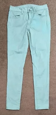 American Eagle Jegging Womens Mint Green Skinny Jeans Size 8 Super Super Stretch • $24.99