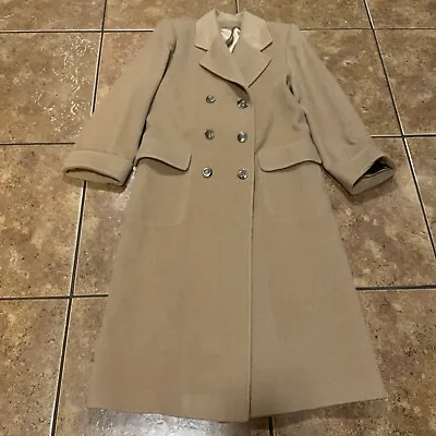 Camel Hair Double Breasted Wrap Coat Luxury Vintage Nordstrom Gallery • $149.95