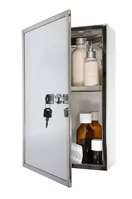 Wall Mounted Lockable Stainless-Steel Medicine Cabinet W/ Mirror 16  X 10  X 5  • $95.05
