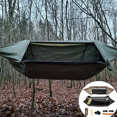 Camping Hammock & Mosquito Net Ultralight Waterproof Nylon Tarp Rain Fly Tents • $179.98