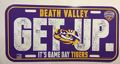 LSU Tigers License Plate 12”x6” DEATH VALLEY 'GET UP' IT'S GAME DAY TIGERS • $9.99