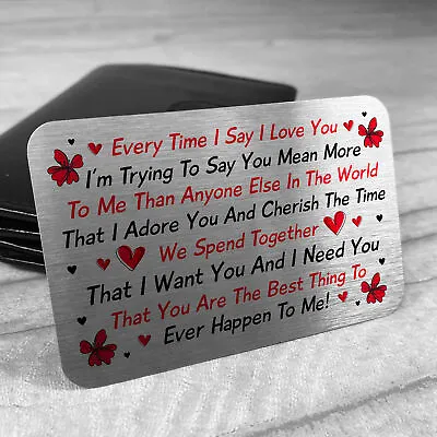 Novelty METAL Wallet Card For Valentines Day Anniversary Gift For Boyfriend • £3.99