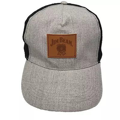 Jim Beam Promo Grey & Black Mesh Back Snapback Trucker Style Cap Hat Adjustable • $12