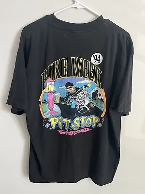 VTG 1994 Daytona Bike Week Pit Stop T Shirt Harley Motorcycles XL 90s • $29.95