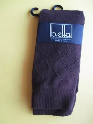 Womens B.ella Size 9-11 Gigia Socks Color: Espresso Nylon/Spandex Made In Italy • $5.99