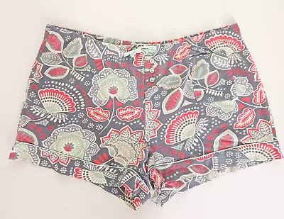 Vera Bradley Drawstring Sleep Lounge Shorts Gray Retired Nomadic Floral Sz M • $9.99