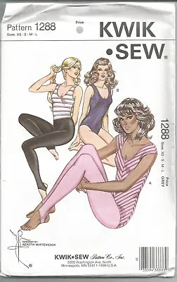 Kwik Sew Pattern 1288 Leotards And Tights Dancewear Adult XS - L Uncut  • £12.22