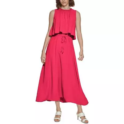 Calvin Klein Womens Pink Sheer Long Floral Maxi Dress 6 BHFO 1297 • $13.99