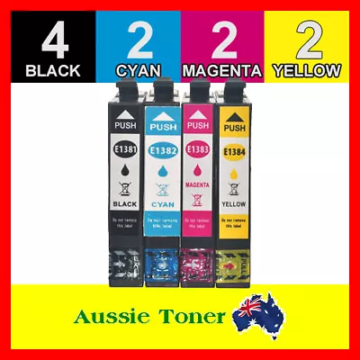 10x Non-OEM Ink Cartridges T138 138 For Epson Workforce WF3520 WF3530 WF3540 • $26.50