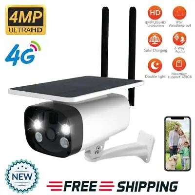 1080P HD 4MP 4G SIM Card Color Solar Camera Waterproof Outdoor Security Camera • $138.99