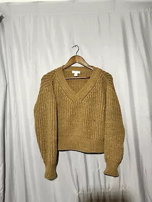 H&M Chunky Knit Yellow V Sweater Sz.XS • $15