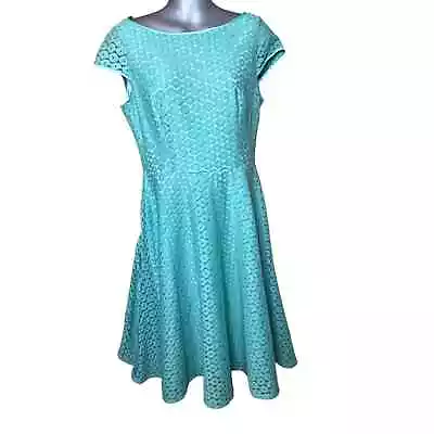 Evan Picone Marionette Dress Size 8 Cool Mint Lace • £30.88